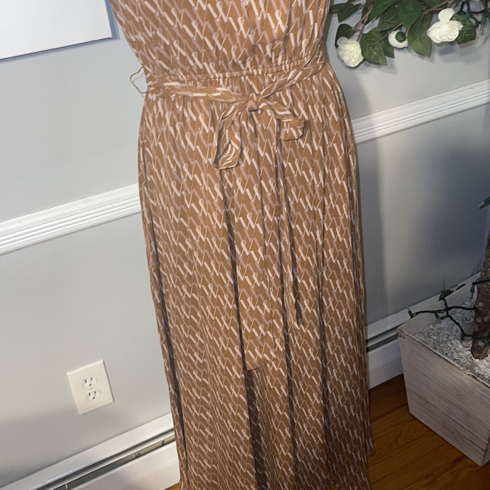 Worthington 🤎🤎🤎Sleeveless Geometric Midi A-Line Dress - Picture 5 of 7